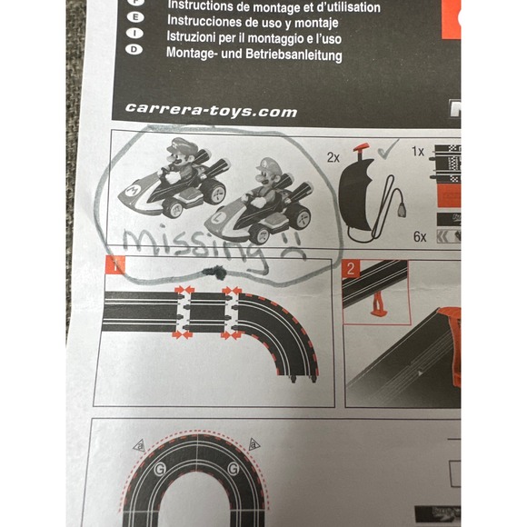 CARRERA MARIO KART 8 SLOT CAR 2 CONTROLLER RACE TRACK with  Carrera First Mario Kart 8 Slot Car Replacement Parts Tracks Controllers & More